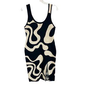NEW Cider Knit Everyday Illusion Psychedelic Swirl Midi Dress Y2K - Size Medium
